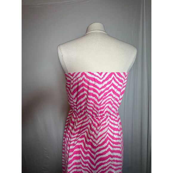 Lilly Pulitzer Strapless Summery Pink and White Dress Size XL - Picture 3 of 6